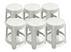 Set of 6 White Reinforced Rattan Garden Stools by Arqplast 0
