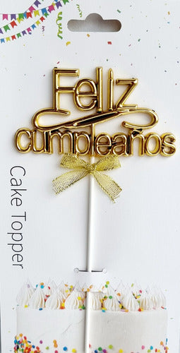 Happy Birthday Metallic Cake Topper Decoration X20 units 2