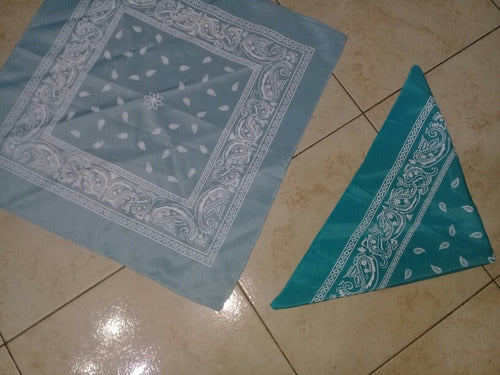 Turquoise Blue Bandana Scarf - 50 cm 1