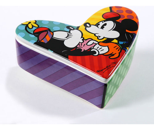 Ceramic Heart Mickey & Minnie by Romero Britto 2