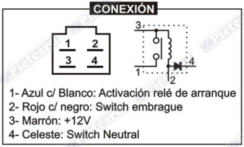 Yamaha XTZ 125 2010 Starter Relay Pietcard 12V 4 Pins Male 2