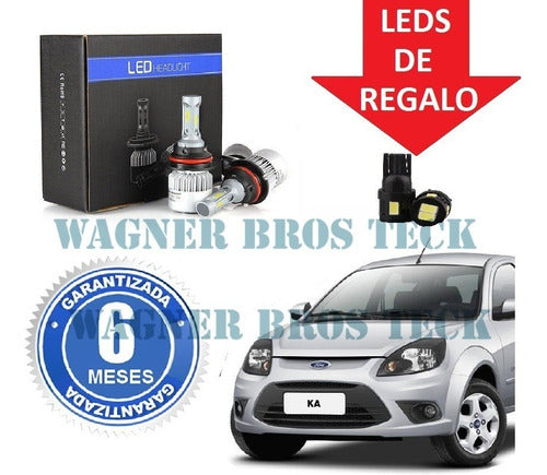 HID Kit Luces Led Cree H4 Alta Y Baja Ford Ka 16000 Lms No Xenon 0