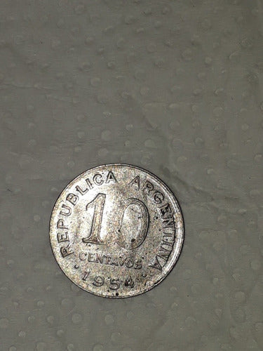 Moneda 10 Centavos 1954 Conmemorativa 0