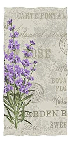 Auskid Retro Lavanda Flor Toalla De Mano Ultra Suave Toalla 0