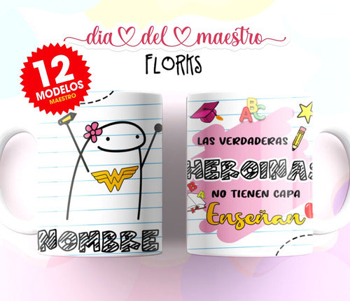 Plantillas Tazas Flork Dia Del Maestro Diseños Sublimar T115 1