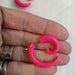 Acrylic Steel Spiral Fake Expander Horn Earrings Piercing 3-4 cm 109