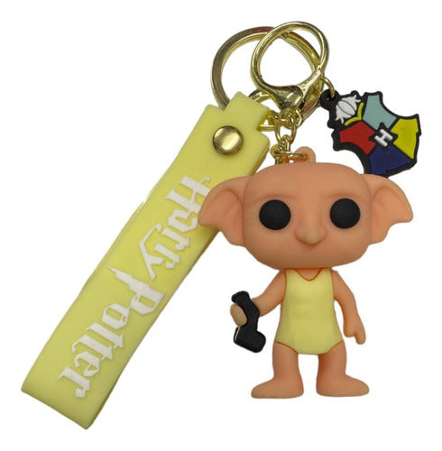 Harry Potter Dobby Rubber Keychain with Ribbon and Hook 0