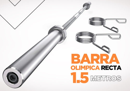 Olympic Solid Chrome Straight Barbell 1.5 Meters 50mm Bearings 2
