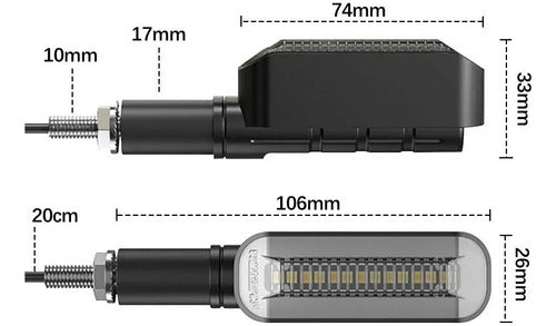 Juego X2 Faros Led Giro Moto Lux Led Ambar 12v 5w Guiño 3