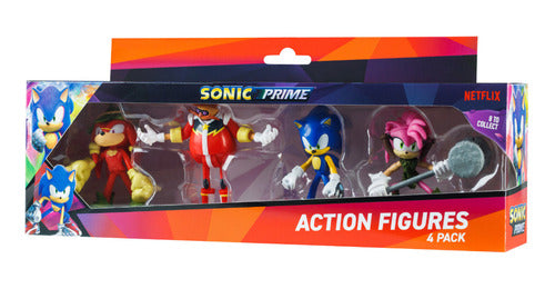 Sega Set of 4 Articulated Action Figures Sonic Prime 8cm 0