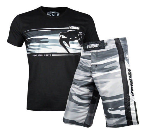 Combo Bermuda + Camiseta Venum Dominator Mma Muay Thai Luta 0