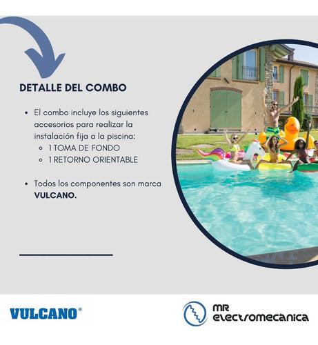 Vulcano Concrete Pool Kit: Bottom Drain + Return 1