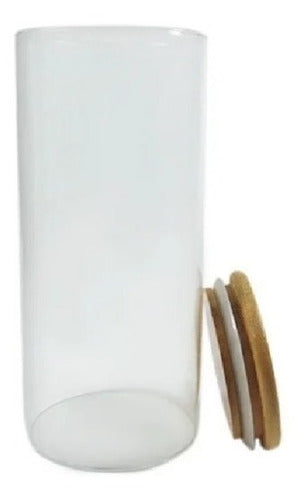 Bazzares Glass Jar with Bamboo Lid 6.5x15cm 1