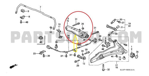 Parrilla Trasera Inferior Honda Crv 1997-2001 C/bujes 2