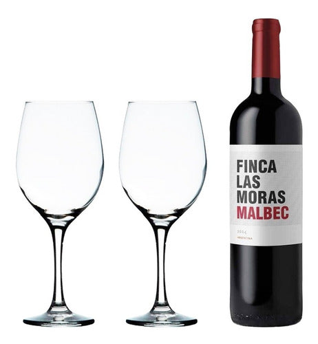 Wine Set Finca Las Moras + 2 Barone Glass 490 Ml 0