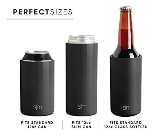 Modern Stainless Steel Can Cooler for Beverages - 12oz 2