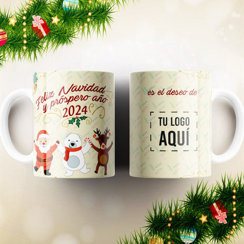 Plantillas Tazas Año Nuevo 2024 Corporativo Navidad Sublimar 2