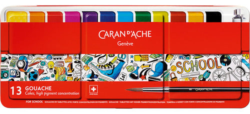 Caja De Acuarelas Prof. Caran D'ache Suizas - 13 Colores 1