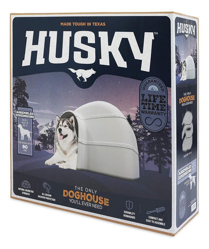 Petmate Husky Dog House Para Perros De Hasta 90 Libras, Gris 1