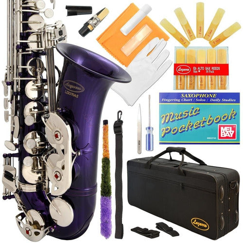 Lazarro Purple Alto Saxophone with Case and Accessories 0