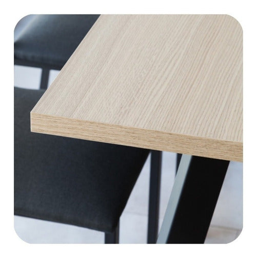 Nilo Table 1.20x0.80m Steel Base American Oak Top 0