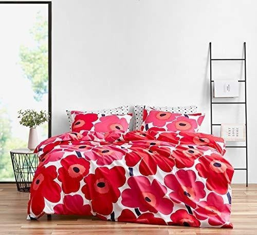 Edredón Unikko Marimekko 221453 Set Rojo, Rey 0