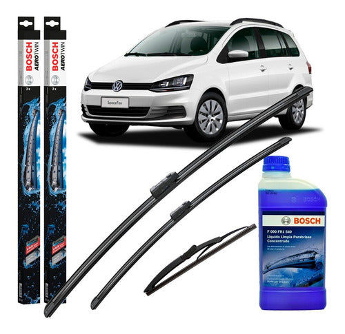 Bosch Windshield Wiper Kit for Suran Cross 1.6 2017 2018 2019 + Windshield Washer Fluid 0