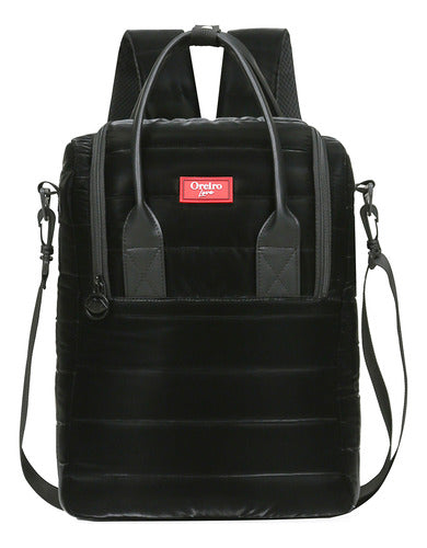 Las Oreiro Large Black Matera Backpack 0