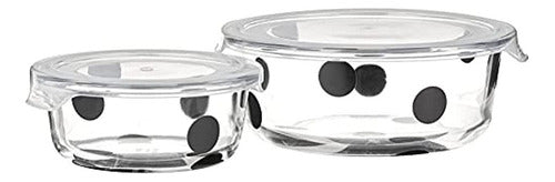 Kate Spade Deco Dot Juego De Almacenamiento De Alimentos Red 0