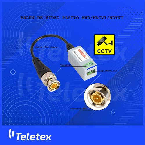 Pack Balun Connector + DC Male Female Plug CCTV 3