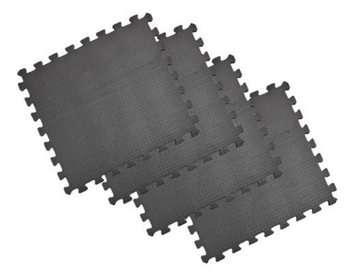 Interlocking Black Gym Rubber Floor Mat 1x1m 23mm 2