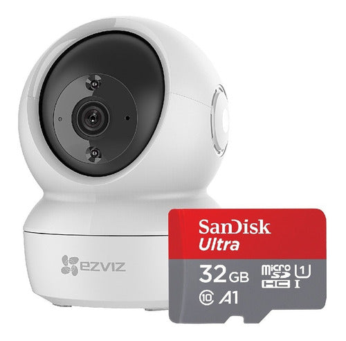 Camara Seguridad Ip Domo Wifi Ezviz C6n + Memoria 32gb 0