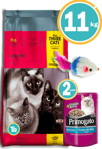 Three Cats Gatos Familia Original 10 Kg + Obsequio Y Envío 1