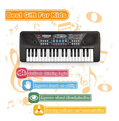 Teclado De Piano Para Niños Con 37 Teclas Con Microfono 2