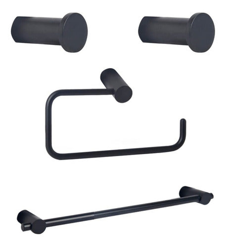 Ottone Set of Bathroom Accessories: 2 Hangers + 1 Roll Holder + 1 Small Towel Bar 0