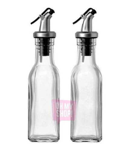 Oh My Shop! Set of 2 Glass Oil and Vinegar Dispensers 150 ML with Pour Spout 5