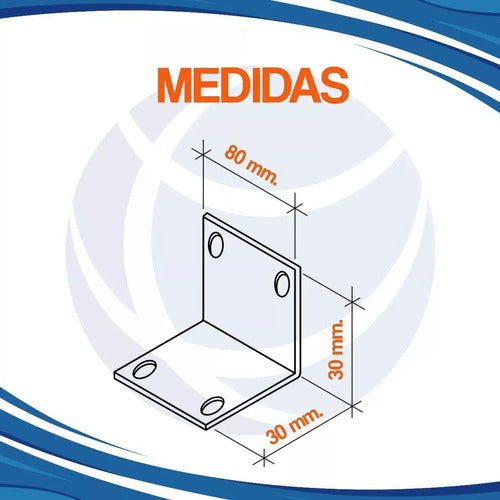 Cima Escuadra Soporte 30x30x80 Mm De Fijación Negra X10/u 1