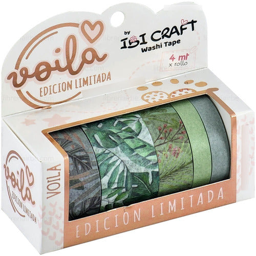 Ibi Craft Decorative Washi Tape Foliage Model - 5 Rolls 1