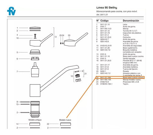 FV Replacement Base Ring Monocommand 411.01.10A 1