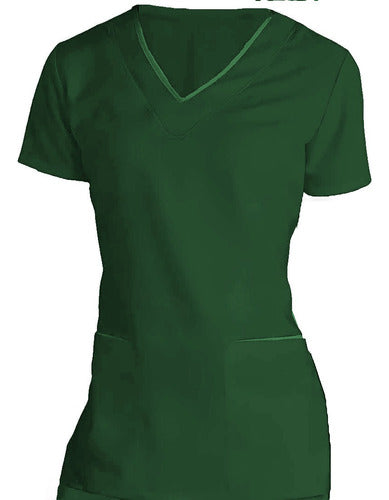 Fitted Medical Jacket with V-Neck and Spandex Trims 25