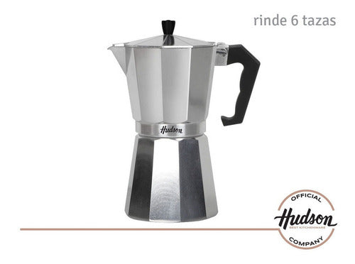 Hudson Polished Aluminum Italian Type Coffee Maker 6 Cups 1