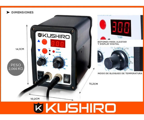 Kushiro Estacion De Soldado 2 En 1 Pistola Aire Soldador 700W Kit 1