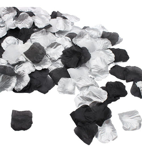 2NDTONONE 900pcs Silver Black White Artificial Silk Rose Petals 0