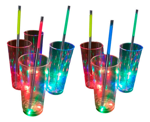 Centraled 25 LED Glow Glasses with Neon Straws for Events and Parties 0