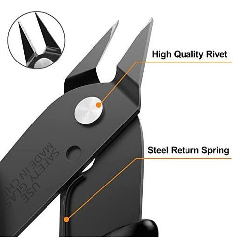 Boenfu Wire Cutters Zip Tie Cutters Micro Flush Cutter 1pcs 5 Inch Precision Wire Clippers Hobby Snips Small Side Cutting Pliers For Jewelry Making, Electronics | Black 2