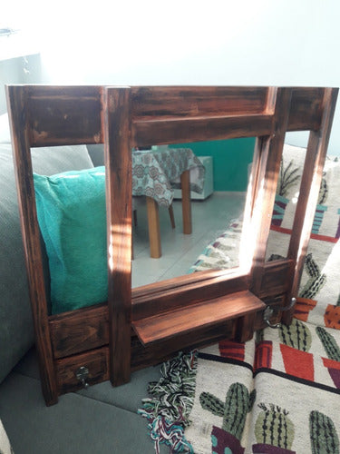 Large Mirror with Coat Rack and Shelf Entryway Decor 4