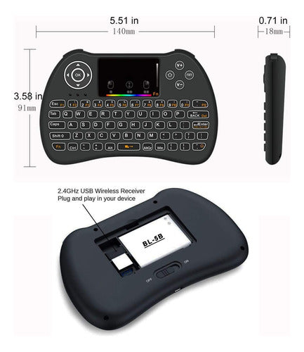 Mitid 2.4GHz Mini Wireless Keyboard with Touchpad Mouse 5