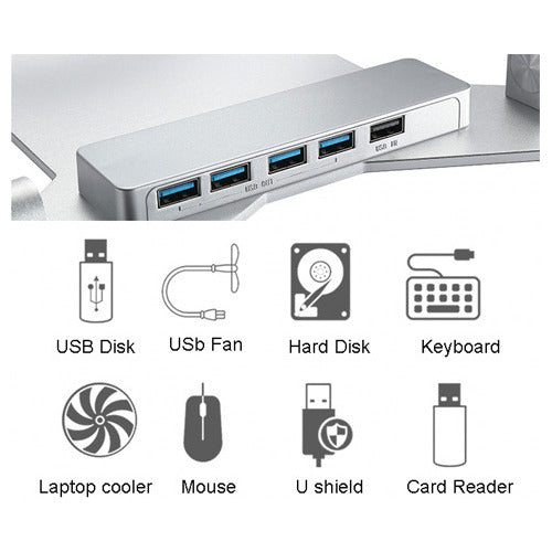 Hub USB 3.0 With Stand - 4 Ports Aluminum 1