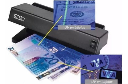 DASA Detector Billetes Falsos 2 Tubos UV, Detecta Pesos, Euros, U$ 1