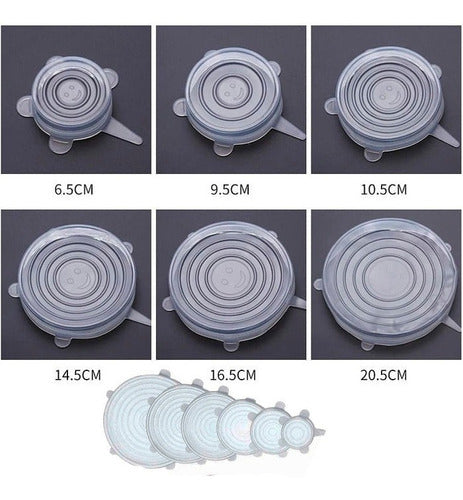 Tapas Silicona Resistente Calidad Premium Para Alimentos X 6 5